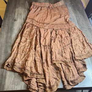 Scully Bohemian Festival Asymmetrical Brown Skirt